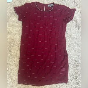 Michael Stars Red beaded shift dress